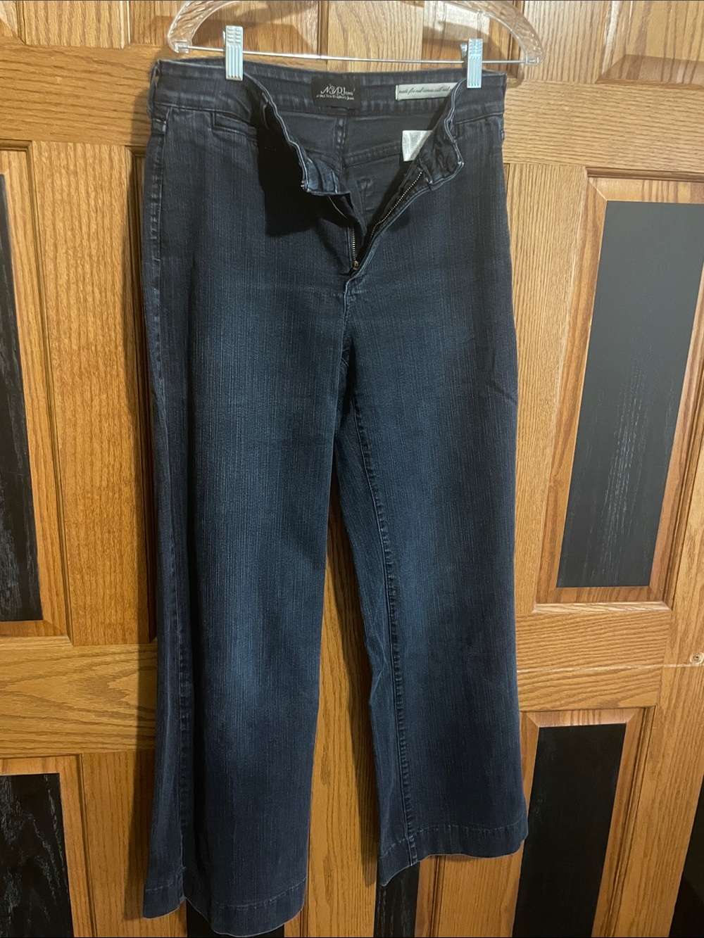 Not Your Daughters Jeans (NYDJ) Denim Blue Wide-Leg Jeans. Size 10. Cotton/Spdx